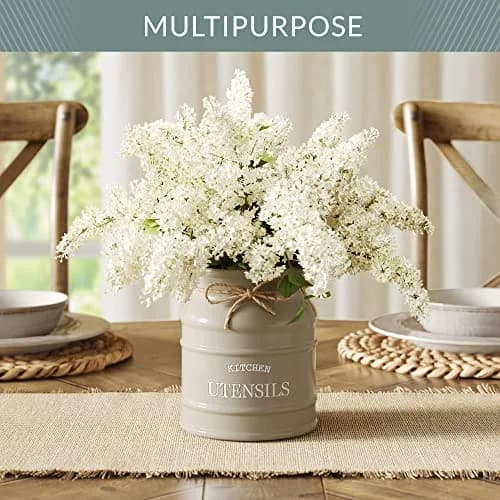 Barnyard Designs Ceramic Kitchen Utensil Holder Countertop 6.75" | Rustic Farmhouse Decor (70-120 chars) thumbnail 8