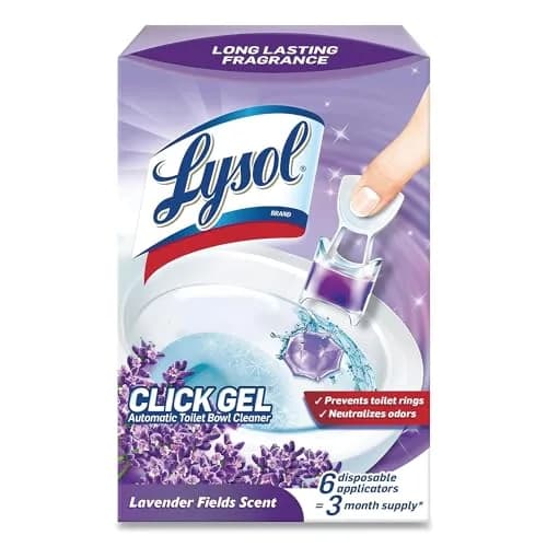 Lysol Click Gel Automatic Toilet Bowl Cleaner Lavender 6 Count | Bleach-Free Gel for Continuous Clean & Freshness — Lavender