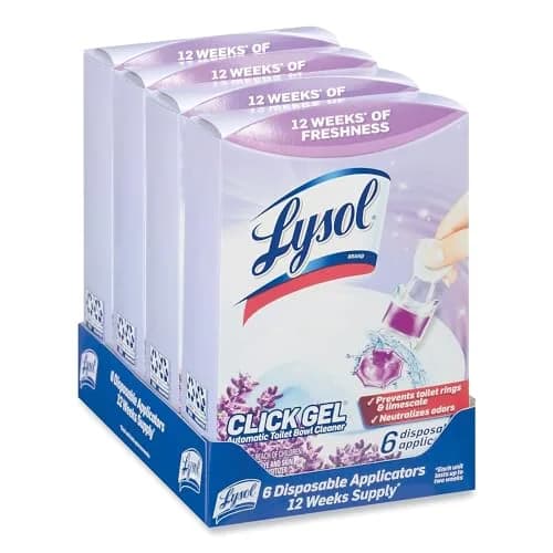 Lysol Click Gel Automatic Toilet Bowl Cleaner Lavender 6 Count | Bleach-Free Gel for Continuous Clean & Freshness thumbnail 4