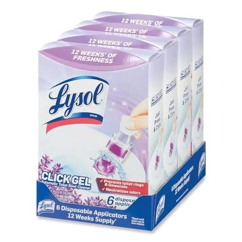 Lysol Click Gel Automatic Toilet Bowl Cleaner Lavender 6 Count | Bleach-Free Gel for Continuous Clean & Freshness thumbnail 5