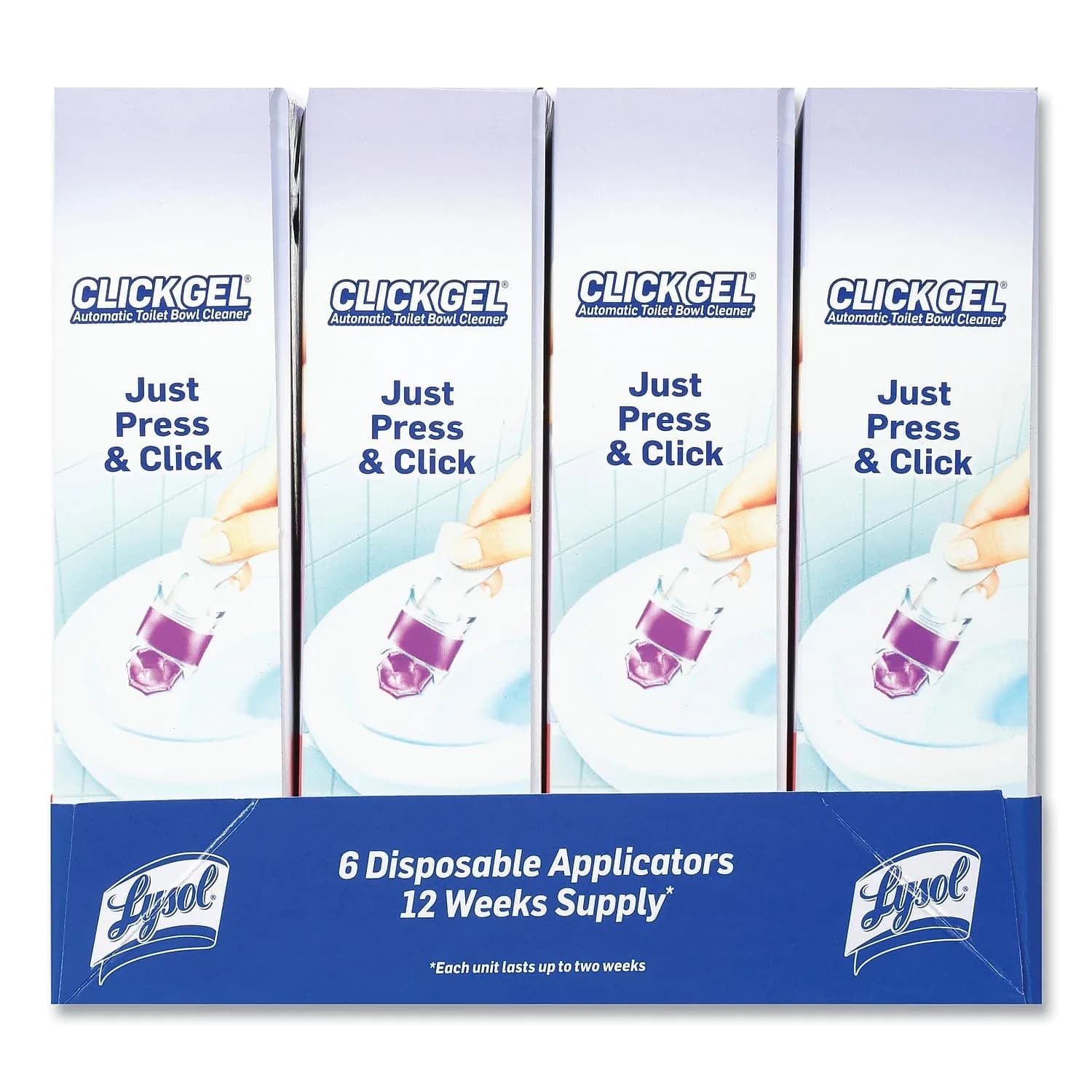 Lysol Click Gel Automatic Toilet Bowl Cleaner Lavender 6 Count | Bleach-Free Gel for Continuous Clean & Freshness - view 6