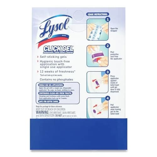Lysol Click Gel Automatic Toilet Bowl Cleaner Lavender 6 Count | Bleach-Free Gel for Continuous Clean & Freshness thumbnail 2