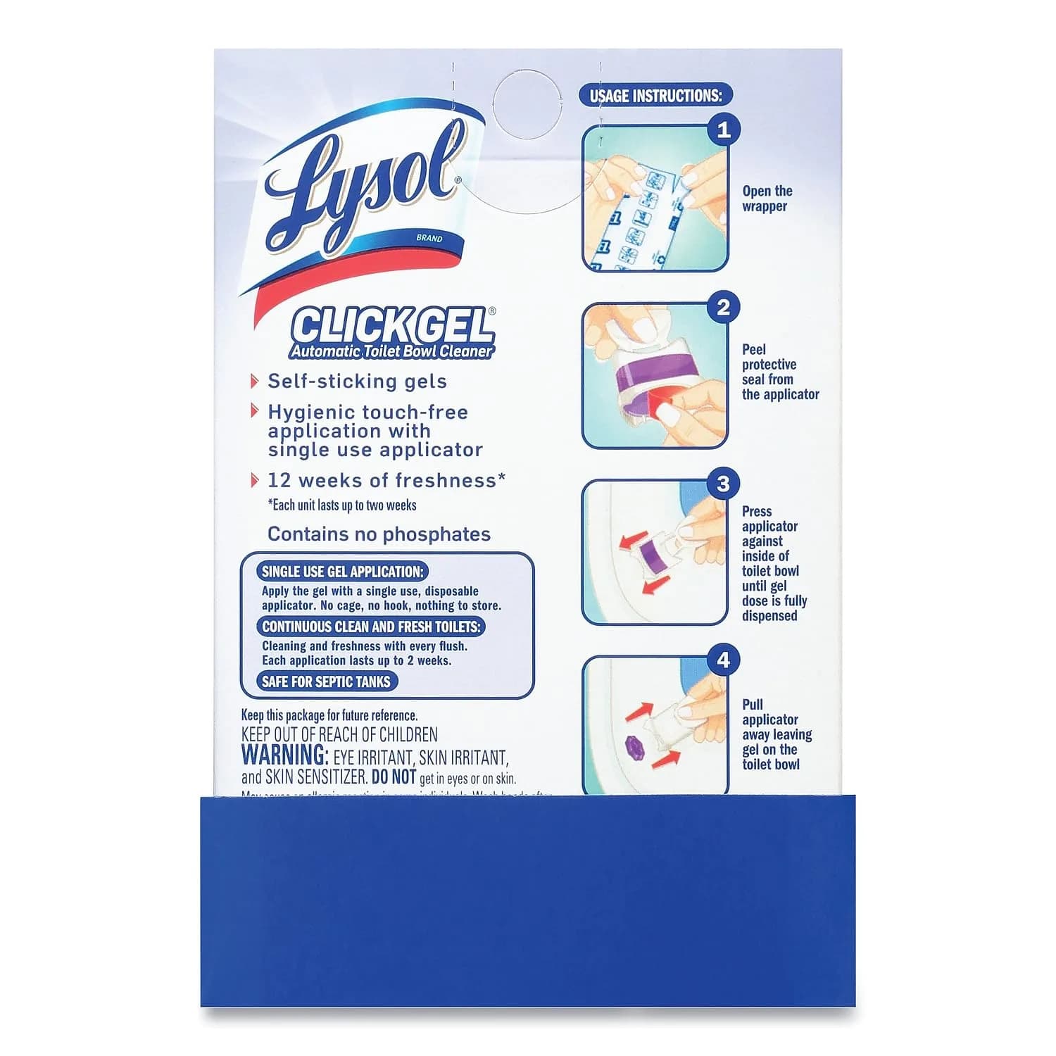 Lysol Click Gel Automatic Toilet Bowl Cleaner Lavender 6 Count | Bleach-Free Gel for Continuous Clean & Freshness - view 2