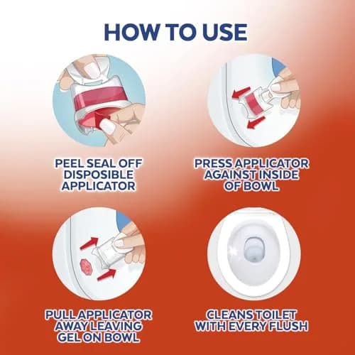 Lysol Click Gel Automatic Toilet Bowl Cleaner Stamp, Refreshing Mango & Hibiscus Scent, 6 Count (Pack of 1) | Cleans and Freshens with Every Flush thumbnail 4