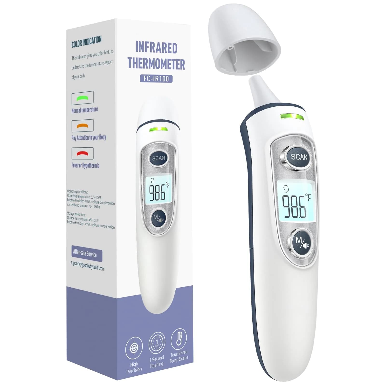 GoodBaby Ear and Forehead Thermometer for Adults & Kids | Accurate 1s Infrared Reading with Memory