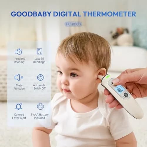 GoodBaby Ear and Forehead Thermometer for Adults & Kids | Accurate 1s Infrared Reading with Memory thumbnail 2