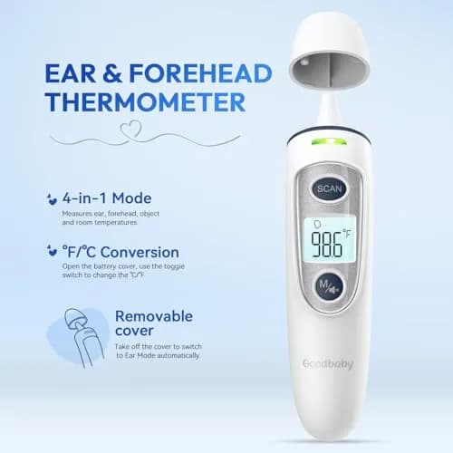 GoodBaby Ear and Forehead Thermometer for Adults & Kids | Accurate 1s Infrared Reading with Memory thumbnail 3