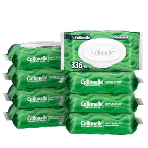 Cottonelle GentlePlus Flushable Wipes 42 Wipes per Pack (8 Packs Total) | Septic-Safe & Gentle for All Skin Types thumbnail 1