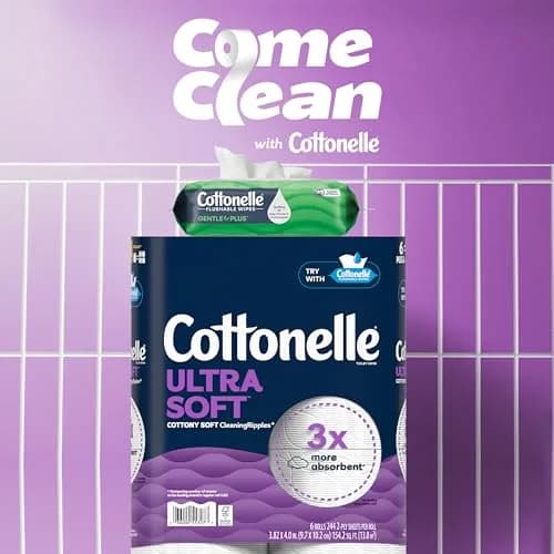 Cottonelle GentlePlus Flushable Wipes 42 Wipes per Pack (8 Packs Total) | Septic-Safe & Gentle for All Skin Types thumbnail 6