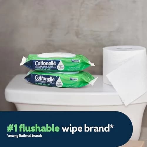 Cottonelle GentlePlus Flushable Wipes 42 Wipes per Pack (8 Packs Total) | Septic-Safe & Gentle for All Skin Types thumbnail 2