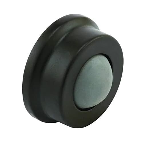 Prime-Line J 4648 Wall Stop with Convex Bumper | Cast Brass, Bronze Finish, 1 Inch Diameter thumbnail 1