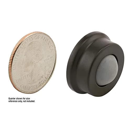 Prime-Line J 4648 Wall Stop with Convex Bumper | Cast Brass, Bronze Finish, 1 Inch Diameter thumbnail 3