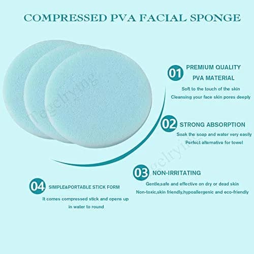 Tegelrying Blue 120 Count Compressed Facial Sponges | Professional Makeup Removal & Cleansing thumbnail 7
