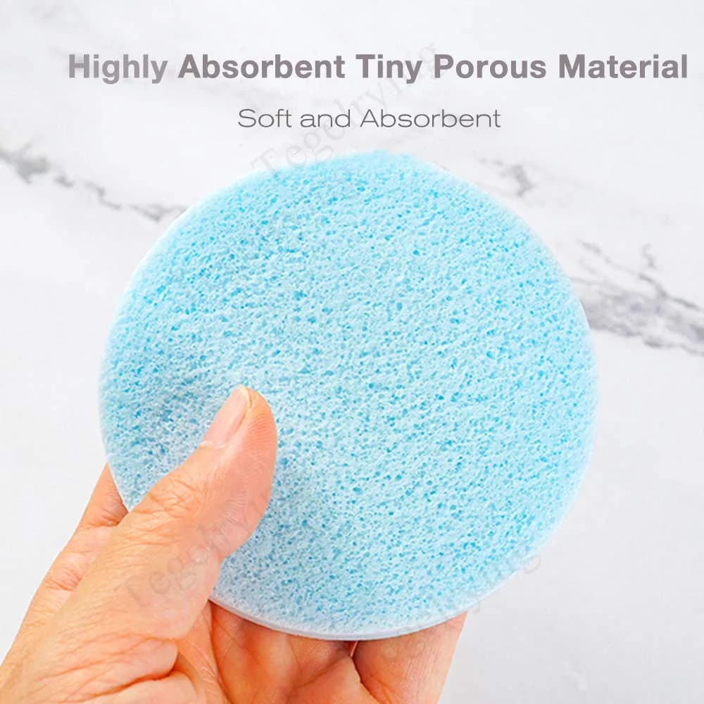 Tegelrying Blue 120 Count Compressed Facial Sponges | Professional Makeup Removal & Cleansing - view 3