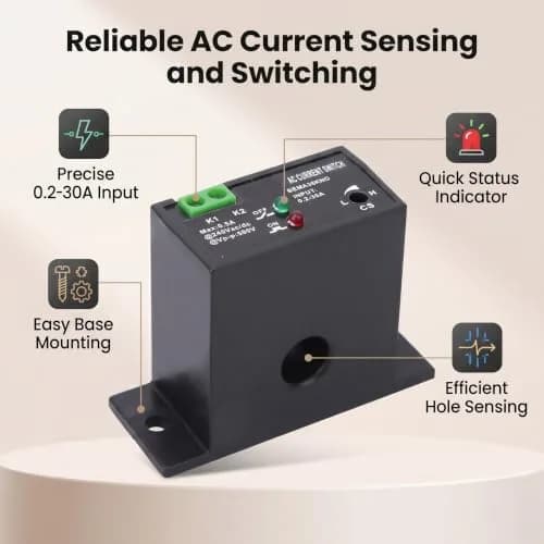 YWBL-WH AC Current Sensing Switch 0.2-30A | Self-Powered Relay for Electrical Panel Protection thumbnail 5