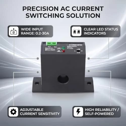 YWBL-WH AC Current Sensing Switch 0.2-30A | Self-Powered Relay for Electrical Panel Protection thumbnail 6