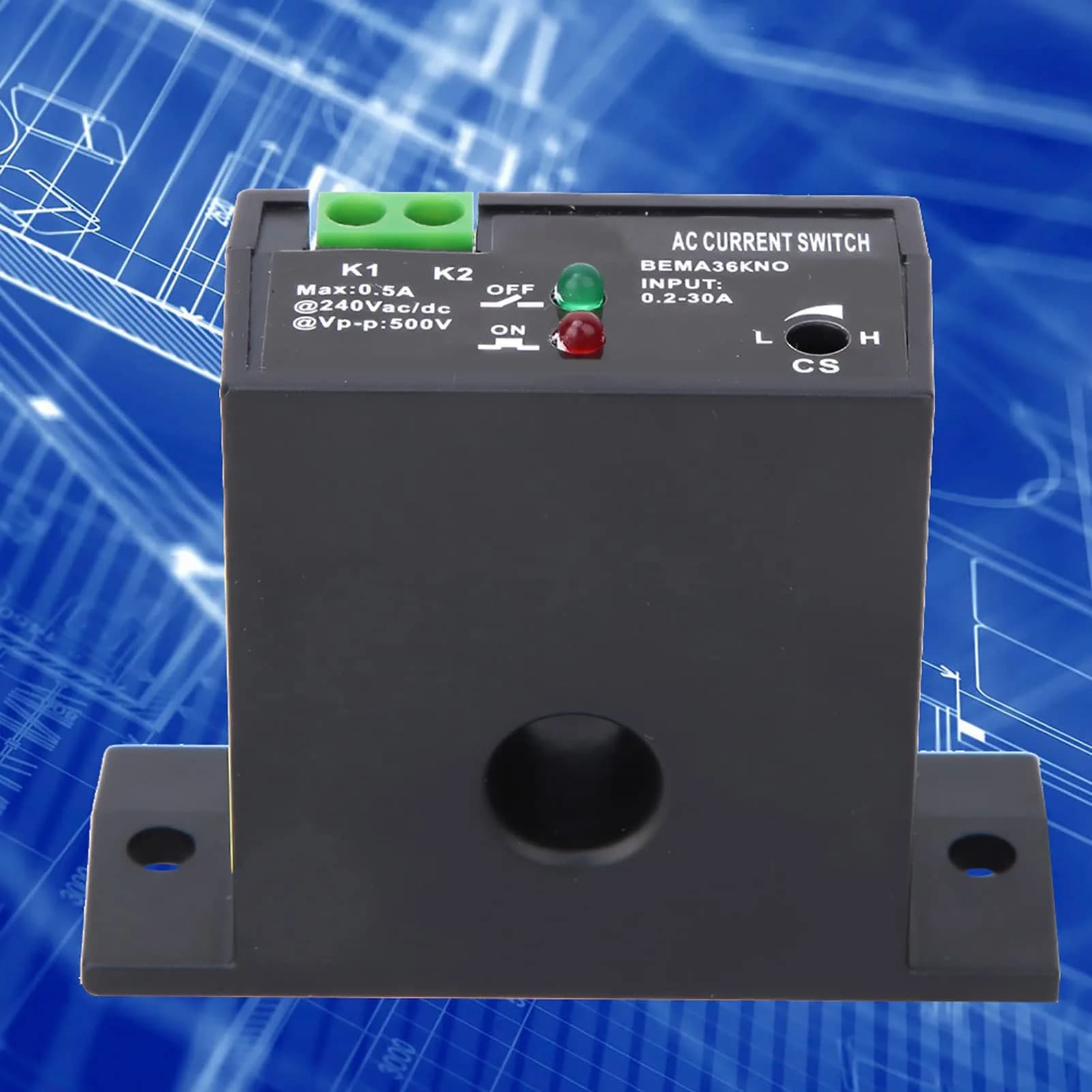 YWBL-WH AC Current Sensing Switch 0.2-30A | Self-Powered Relay for Electrical Panel Protection - view 7