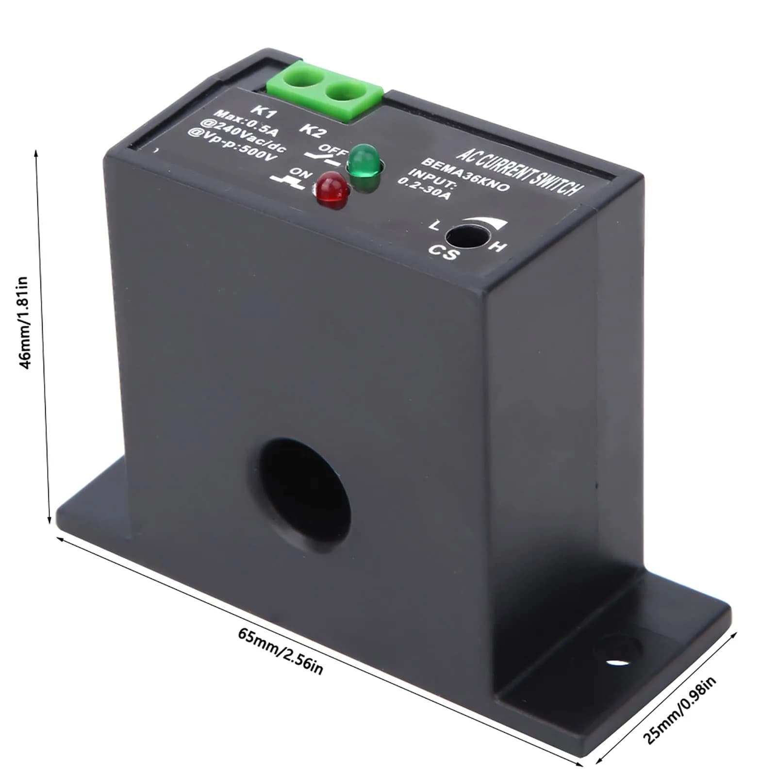 YWBL-WH AC Current Sensing Switch 0.2-30A | Self-Powered Relay for Electrical Panel Protection - view 2