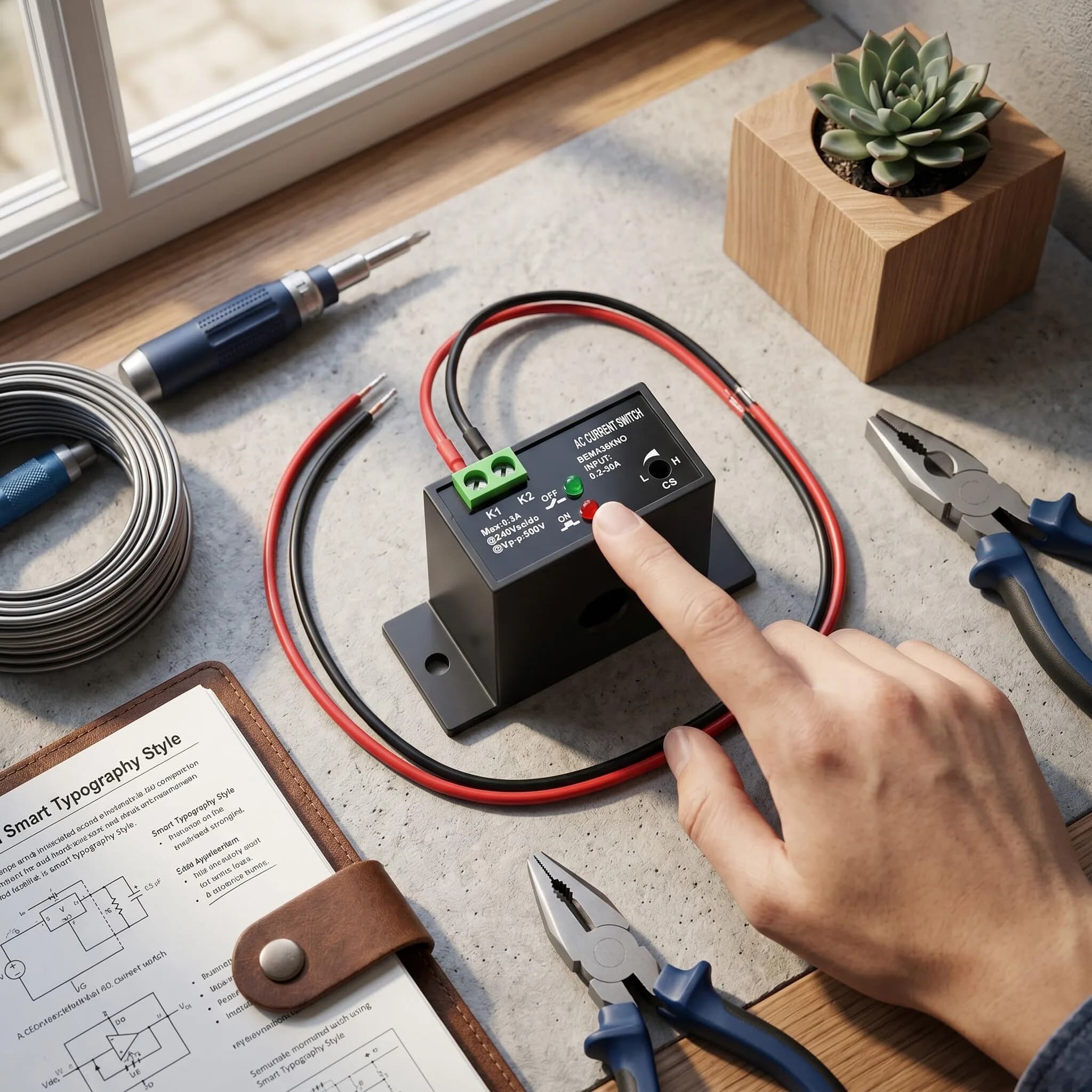 YWBL-WH AC Current Sensing Switch 0.2-30A | Self-Powered Relay for Electrical Panel Protection - view 3