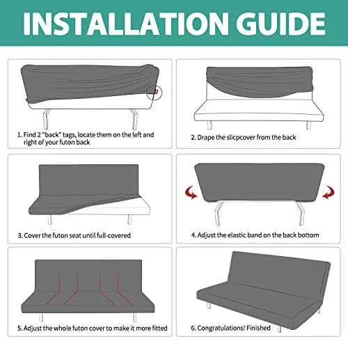 YEMYHOM Futon Cover Jacquard Design High Stretch Black | Modern Furniture Protector thumbnail 6
