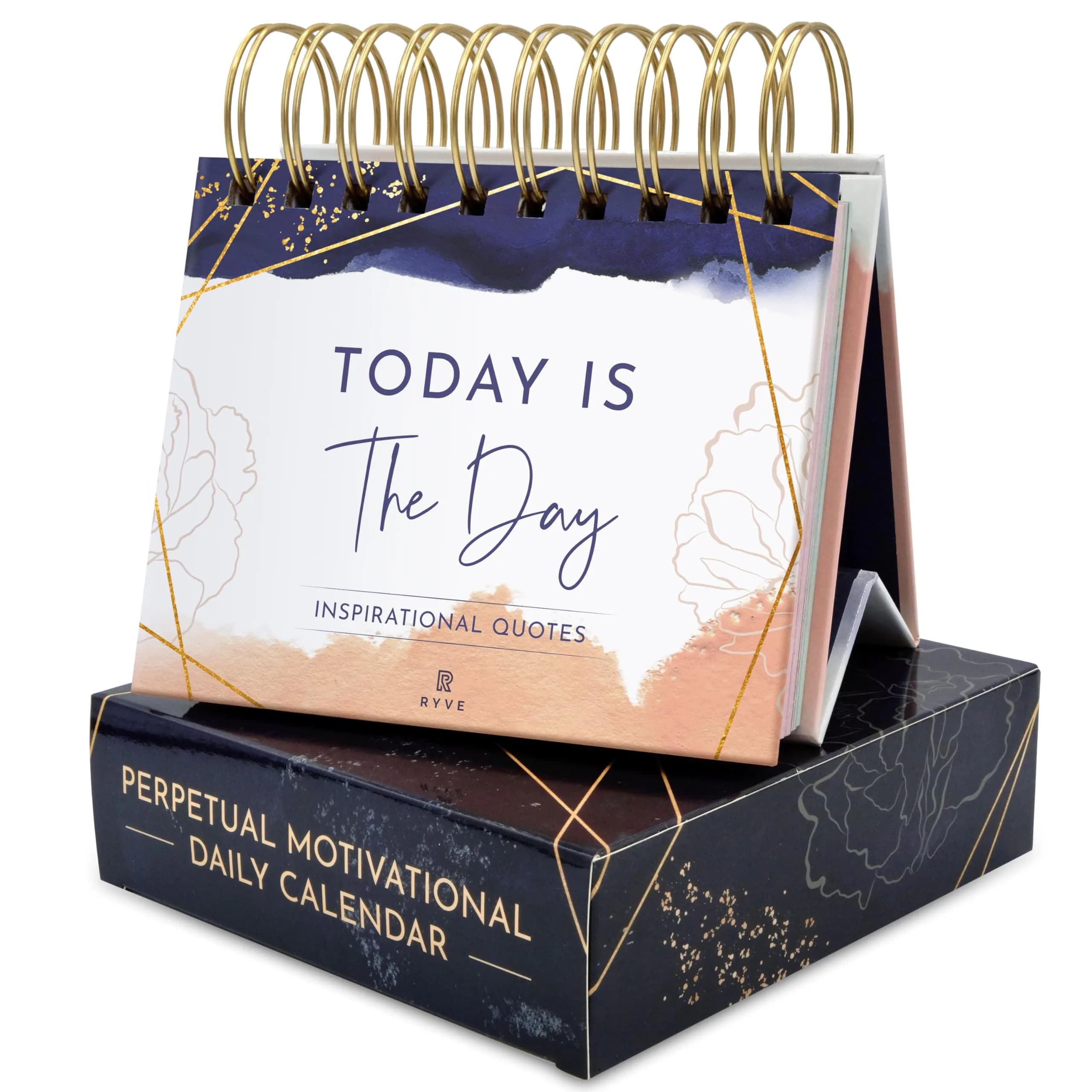 RYVE Motivational Calendar Quotes & Reflections | Inspirational Gift for Women, Perpetual Daily Affirmations (5 in x 4 in) — Blue - Motivational for Women