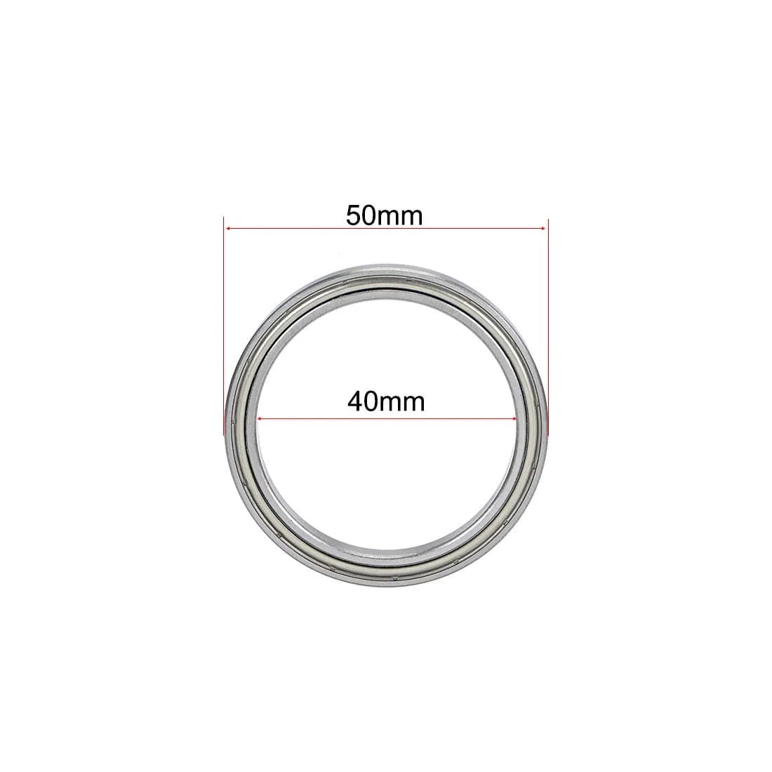 uxcell 6708ZZ Deep Groove Ball Bearings 40mm x 50mm x 6mm Double Shielded Chrome Steel (1 pc) - view 4
