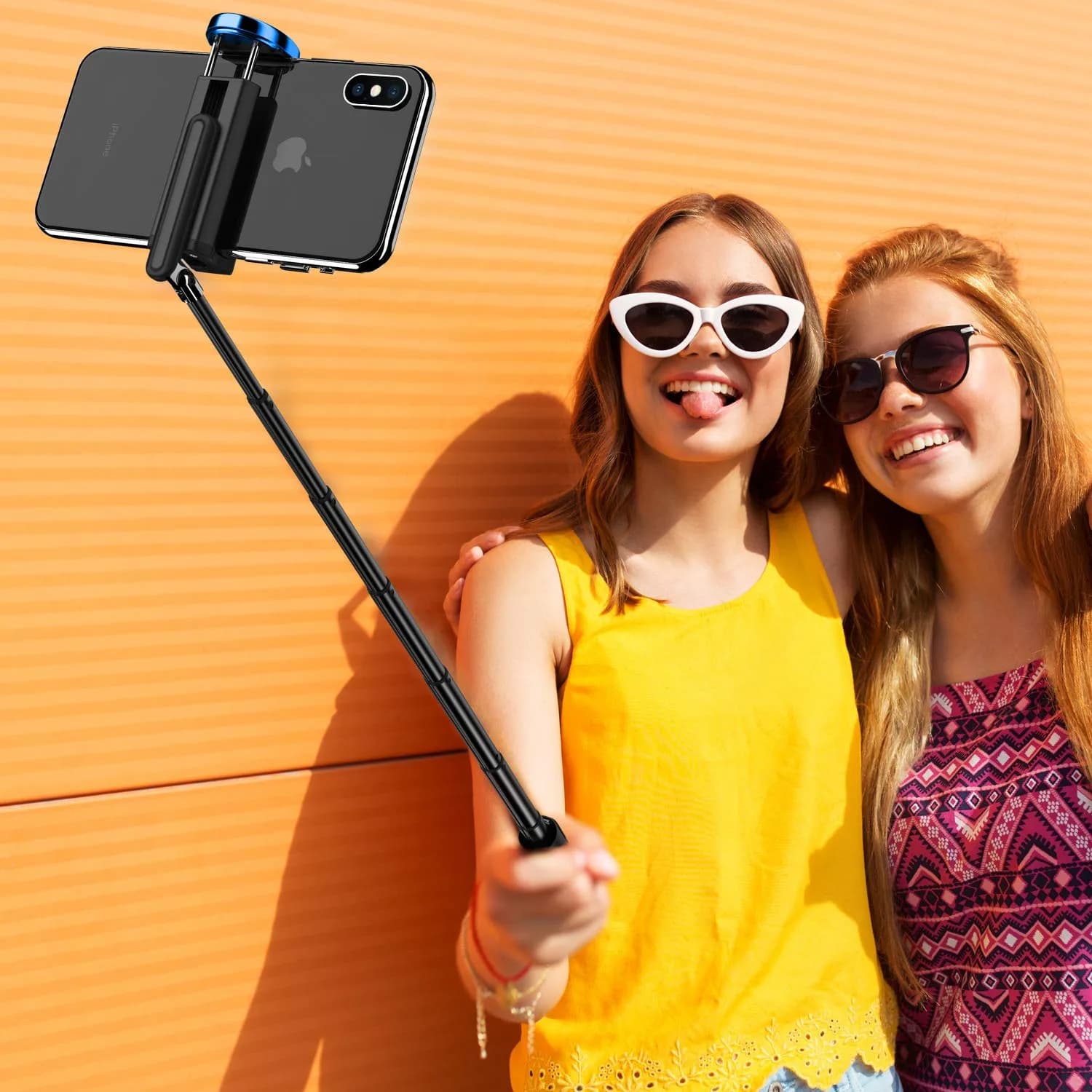 ATUMTEK Selfie Stick Tripod 61cm (24") Extendable Aluminum with Bluetooth Remote, Blue | Integrated Design for iPhone & Samsung - view 7