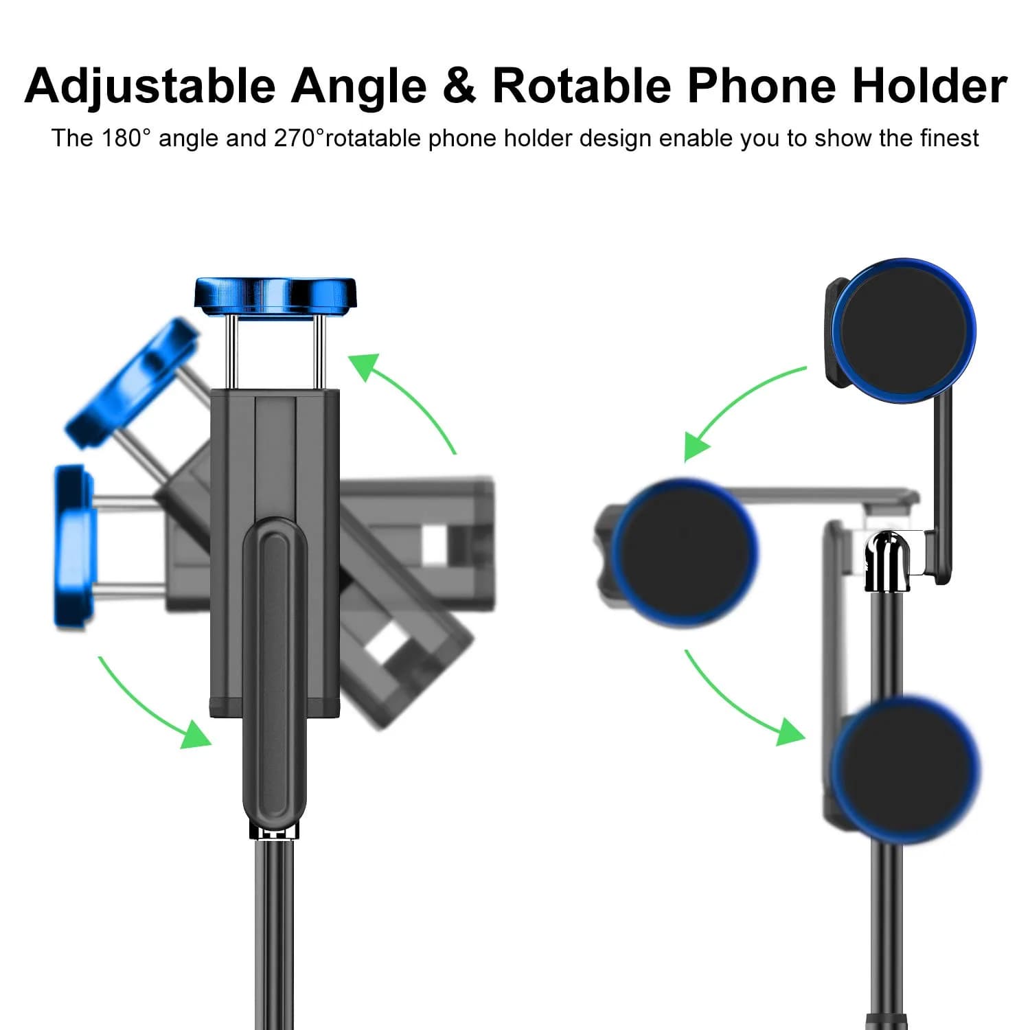 ATUMTEK Blue Selfie Stick Tripod with Bluetooth Remote, 31.3" Extendable Aluminum Phone Holder - view 3