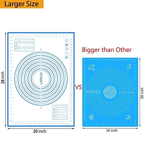 LIMNUO Silicone Baking Mat 24" x 16" | Non Stick, Thick, Reinforced Fiberglass (70-120c) thumbnail 5