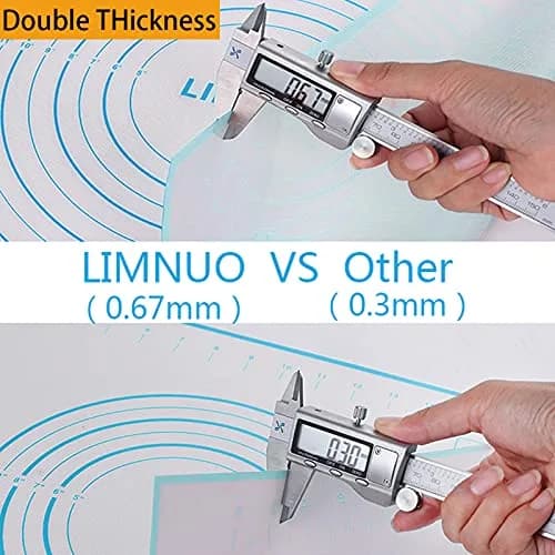 LIMNUO Silicone Baking Mat 24" x 16" | Non Stick, Thick, Reinforced Fiberglass (70-120c) thumbnail 3
