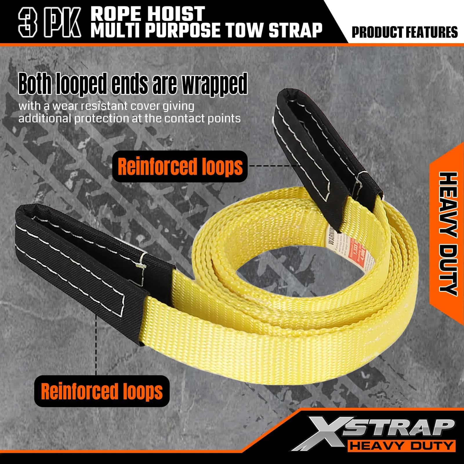 XSTRAP STANDARD 65ft (19.8m) Rope Hoist with 2x 8ft (2.4m) Lift Slings | 4000 lbs Break Strength - view 5
