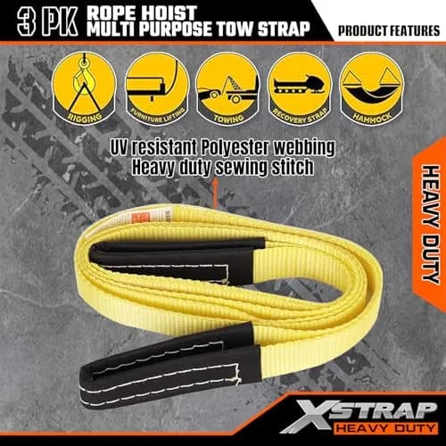 XSTRAP STANDARD 65ft (19.8m) Rope Hoist with 2x 8ft (2.4m) Lift Slings | 4000 lbs Break Strength thumbnail 6