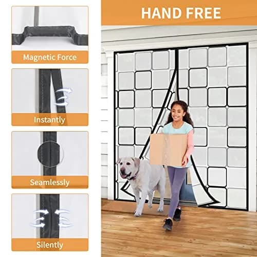 PICK FOR LIFE Insulated Magnetic Door Curtain 72x80 inches | Thermal Self-Closing Door Cover for French & Patio Doors thumbnail 5