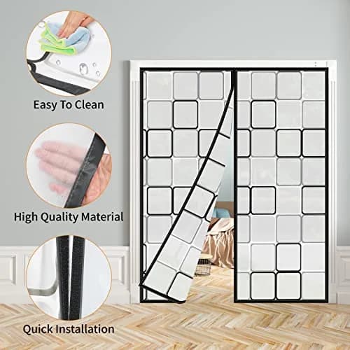 PICK FOR LIFE Insulated Magnetic Door Curtain 72x80 inches | Thermal Self-Closing Door Cover for French & Patio Doors thumbnail 6