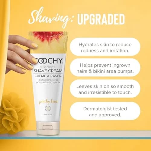Coochy Shave Cream - Moisturizing Shave Lotion - Gentle Intimate Shaving Cream - For Bikini Area, Underarms, Legs & More - Rash-Free, Hydrating Formula - Peachy Keen, 12.5 oz thumbnail 2