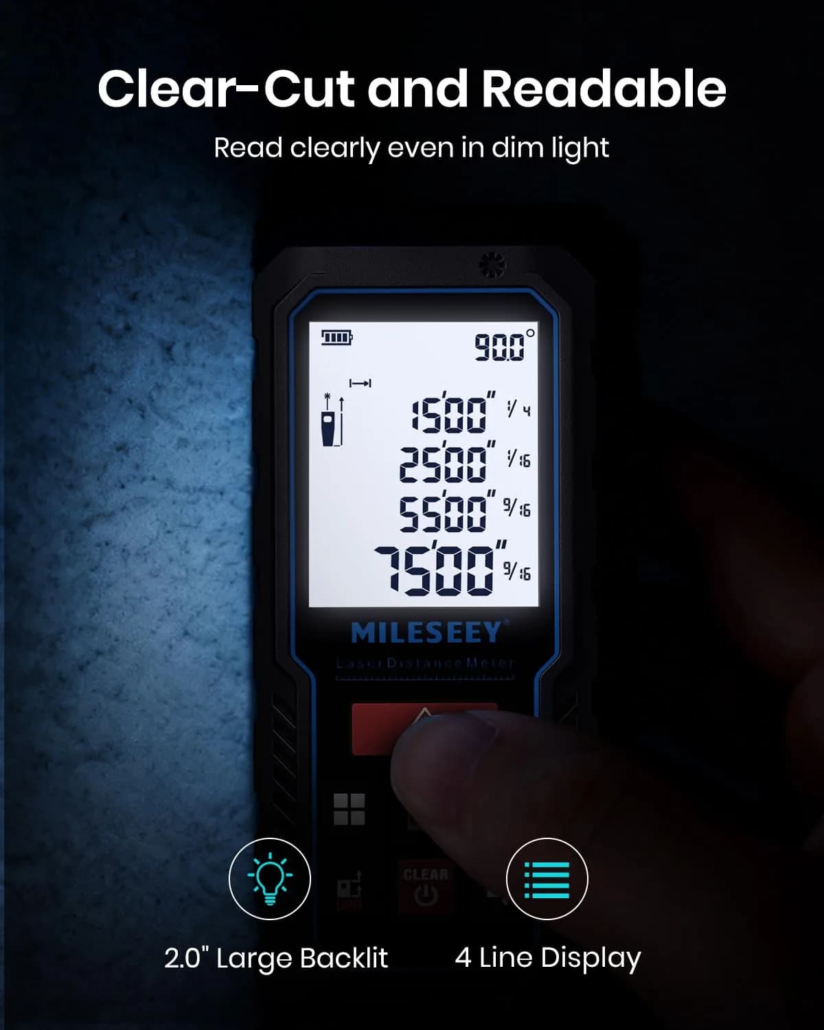 MILESEEY D5 Laser Measure 70m (229ft) with Angle Sensor | 2mm Accuracy, Area/Volume Calculation - view 6