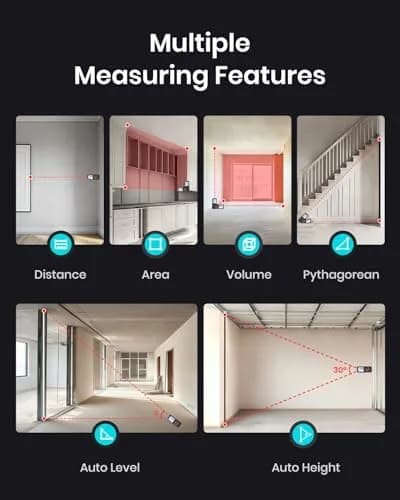 MILESEEY D5 Laser Measure 70m (229ft) with Angle Sensor | 2mm Accuracy, Area/Volume Calculation thumbnail 9