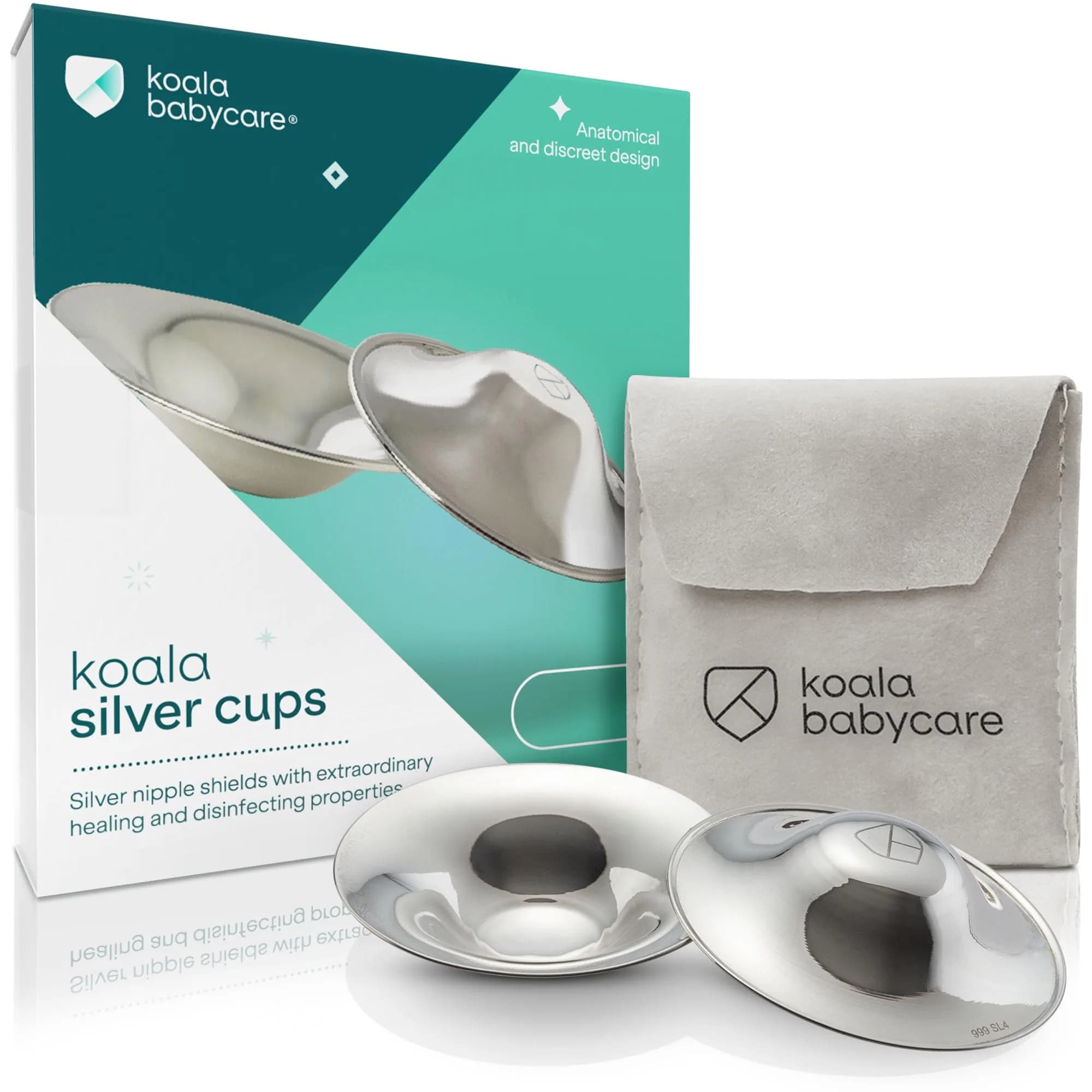 Koala Babycare The Original Nursing Cups 100% Silver | Standard Size for Breastfeeding Relief - main product image