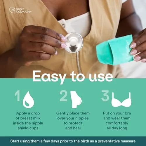 Koala Babycare Original Silver Nursing Cups Maxi Size | Protects & Soothes Cracked Nipples thumbnail 5