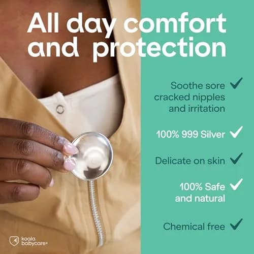 Koala Babycare Original Silver Nursing Cups Maxi Size | Protects & Soothes Cracked Nipples thumbnail 2