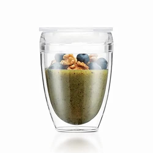 Bodum 10oz Pavina Reusable Double Wall Tumblers with Lid, BPA-Free Plastic, Hot & Cold Drinks, Set of 2 thumbnail 3