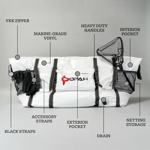 Opah Fathom 7 Insulated Fish Kill Cooler Bag for Cow Tuna | Heavy Duty Marine-Grade Vinyl, 82' L x 30' W x 36' H, Leakproof, UV Resistant thumbnail 8