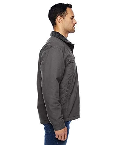 DRI Duck Endeavor Canyon Cloth Canvas Jacket with Sherpa Lining - M - Charcoal | Heavy-duty work outerwear for men in India thumbnail 1