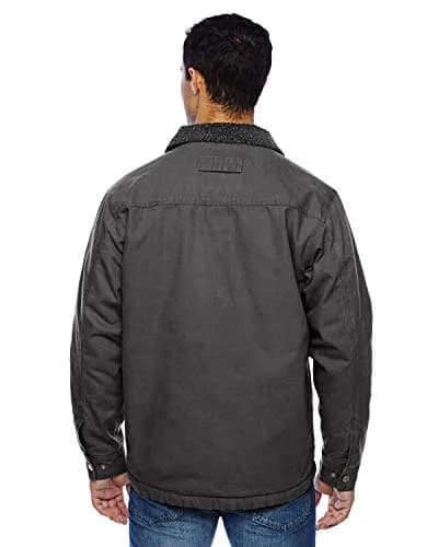 DRI Duck Endeavor Canyon Cloth Canvas Jacket with Sherpa Lining - M - Charcoal | Heavy-duty work outerwear for men in India thumbnail 2