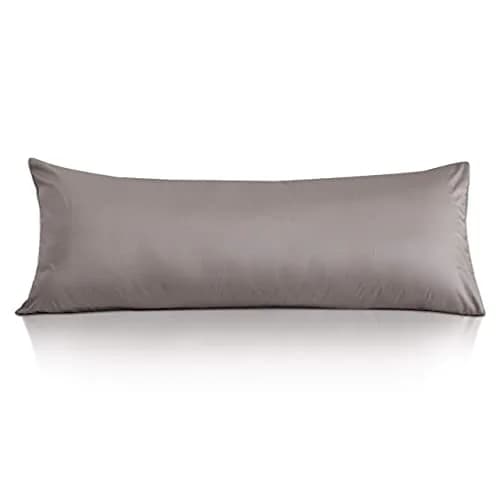Leeden 100% Cotton Body Pillow Cover 21x54 (53cm x 137cm) | 800 Thread Count Envelope Closure Light Taupe thumbnail 1