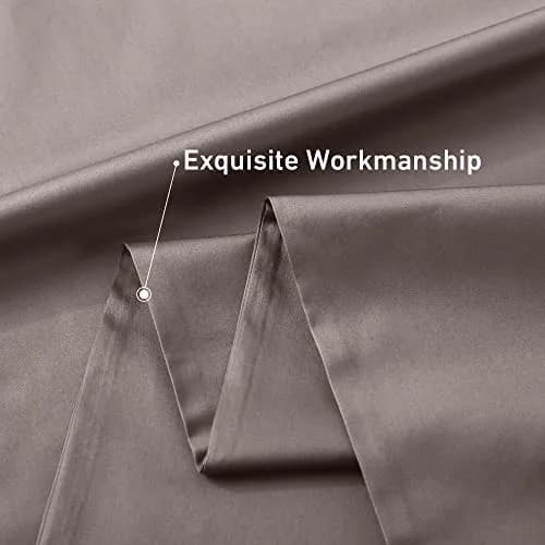 Leeden 100% Cotton Body Pillow Cover 21x54 (53cm x 137cm) | 800 Thread Count Envelope Closure Light Taupe thumbnail 6