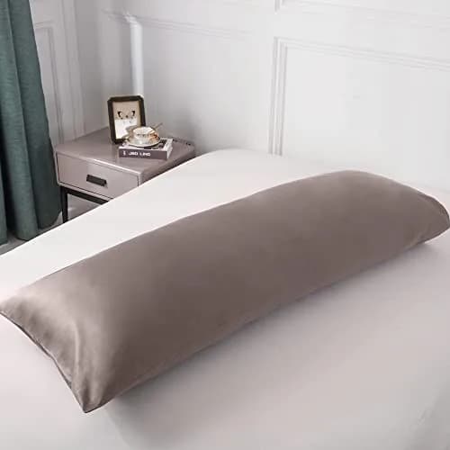 Leeden 100% Cotton Body Pillow Cover 21x54 (53cm x 137cm) | 800 Thread Count Envelope Closure Light Taupe thumbnail 8
