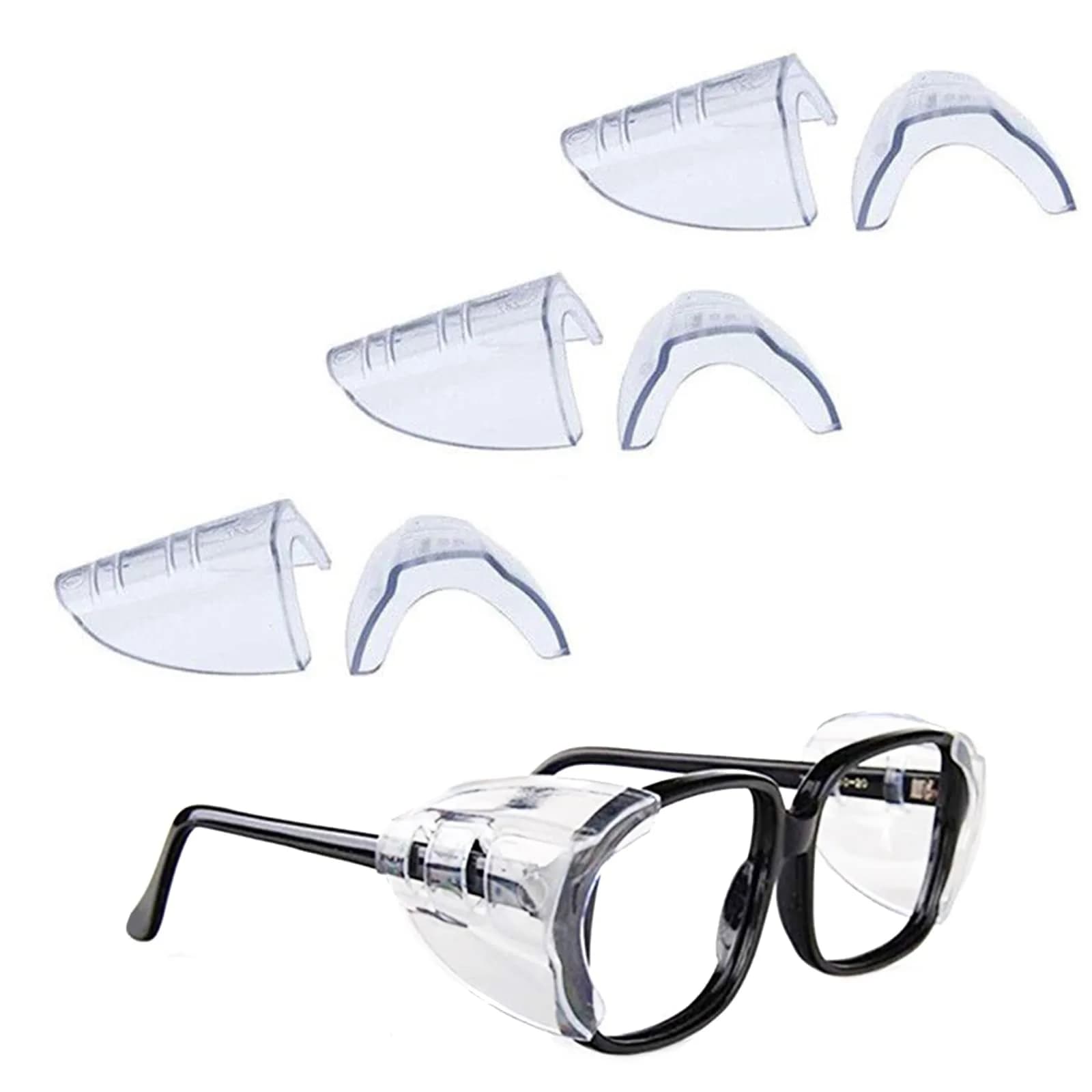 Korty Clear Flexible TPU Side Shields for Eyeglasses - 6 Pairs - main product image