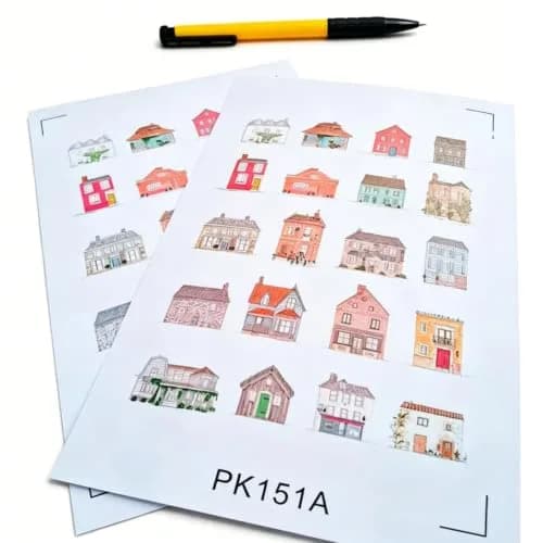 Seasonstorm Cartoon House Kawaii Aesthetic Pastel Art Agenda Journal Planner Stickers | Vibrant, Waterproof, 8x5 inch Sheets thumbnail 5