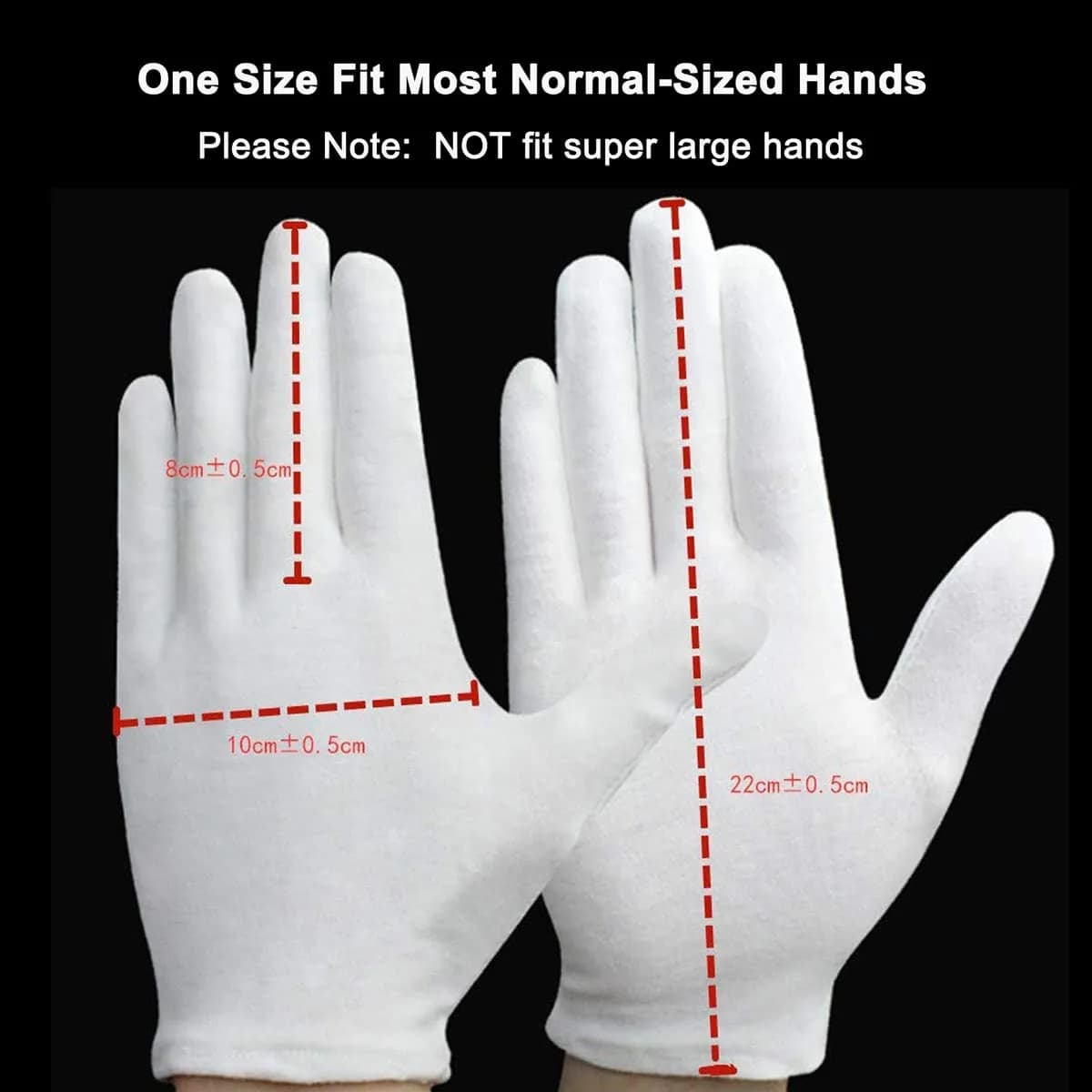 COOHORN 12 Pairs White Cotton Gloves for Eczema Dry Hands - Breathable Moisturizing SPA Gloves Liners, Jewelry Photo Inspection Gloves (24 Gloves Total) - view 5